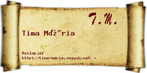 Tima Mária névjegykártya
